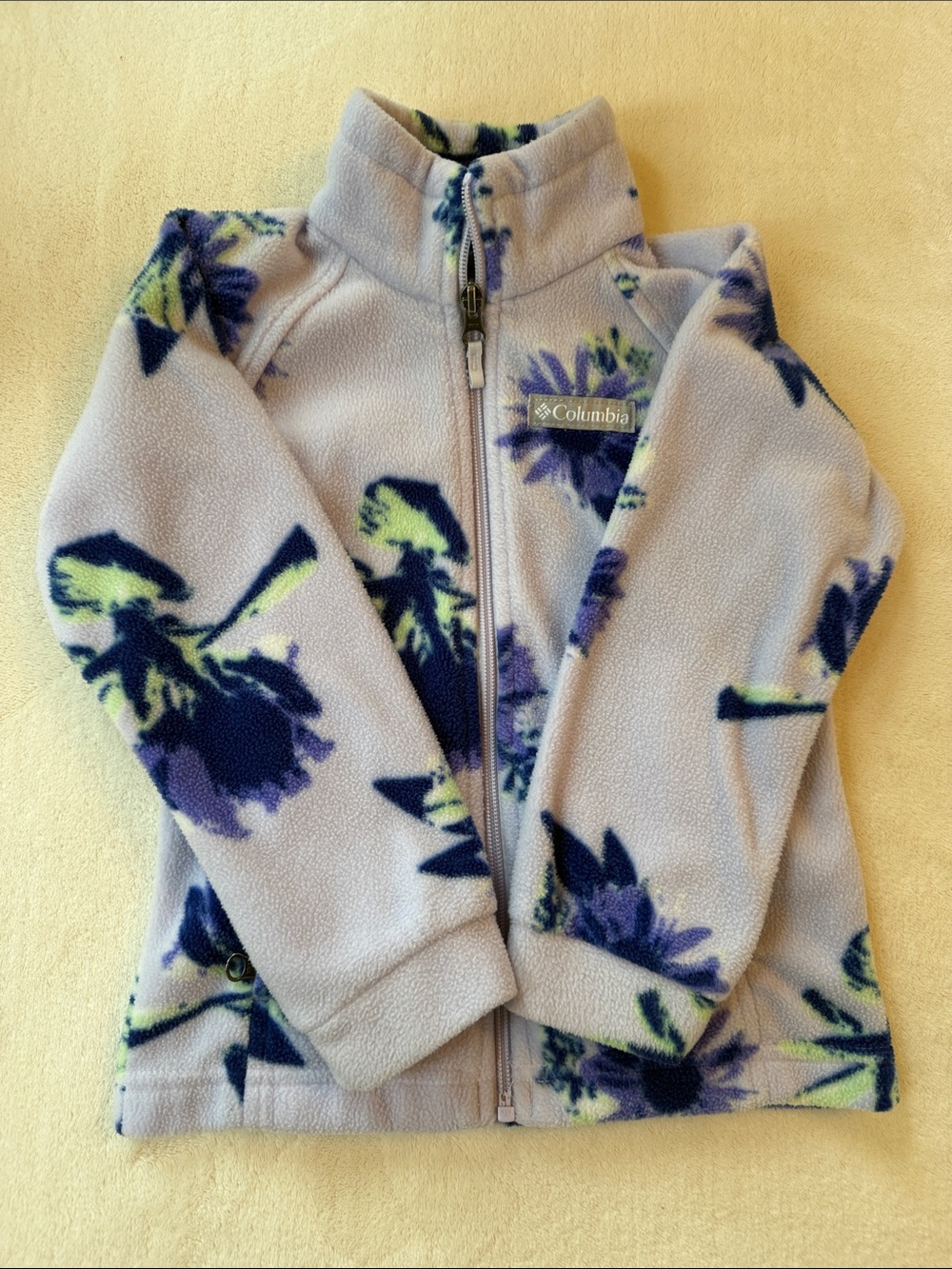 Columbia Girls' Light Lavender Floral Fleece Jacket